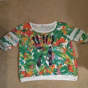 Juicy Couture Floral Print Scoop Shirt M/L